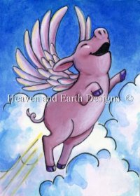 Diamond Painting Canvas - QS Flying Pink Piggie