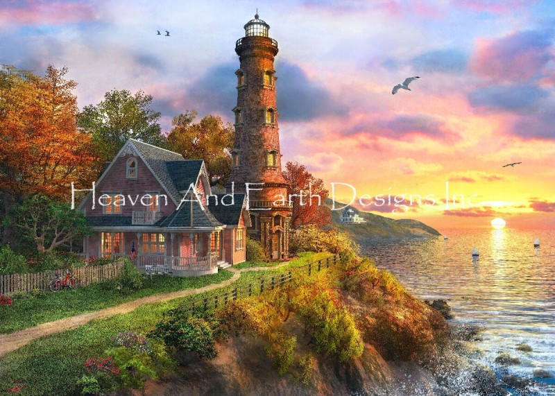 Sunset Lighthouse Max Colors - Click Image to Close