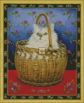 Roses Cat Bengy in Basket