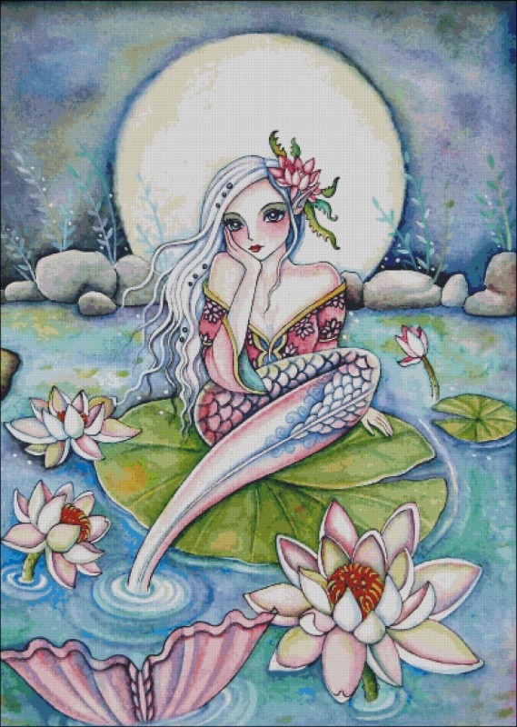 Water Lily Mermaid - Click Image to Close