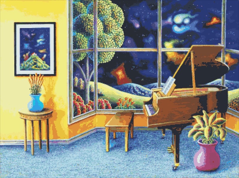 Diamond Painting Canvas - Baby Grand - Click Image to Close