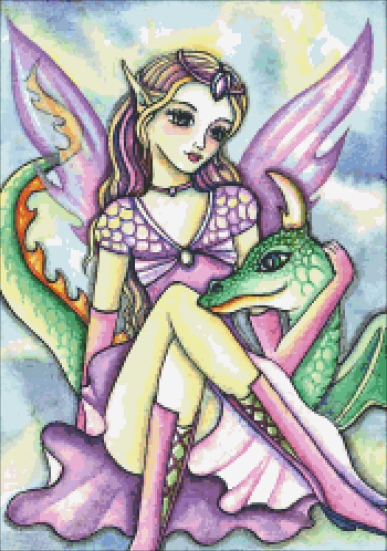 Diamond Painting Canvas - QS Fairy's Little Companion - Click Image to Close