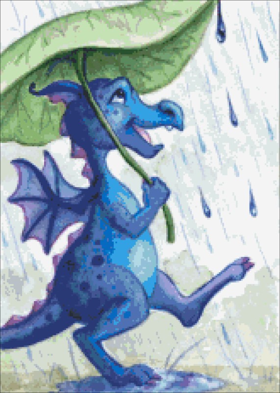 Diamond Painting Canvas - QS Rain Dragon - Click Image to Close