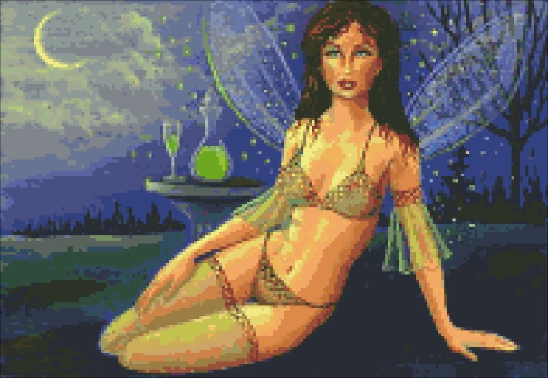 Diamond Painting Canvas - QS Absinthe by Moonlight - Click Image to Close