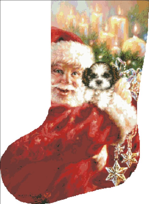 Stocking Shih Tzu For Christmas Flipped - Click Image to Close