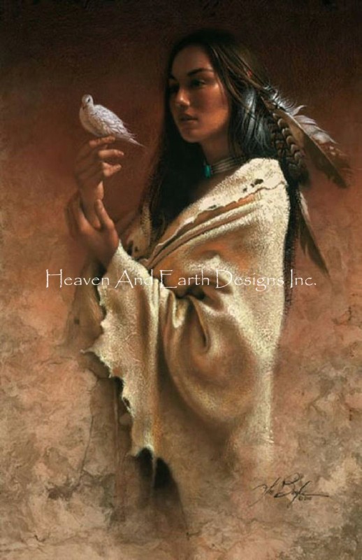 Supersized Native Girl With Dove Max Colors - Click Image to Close