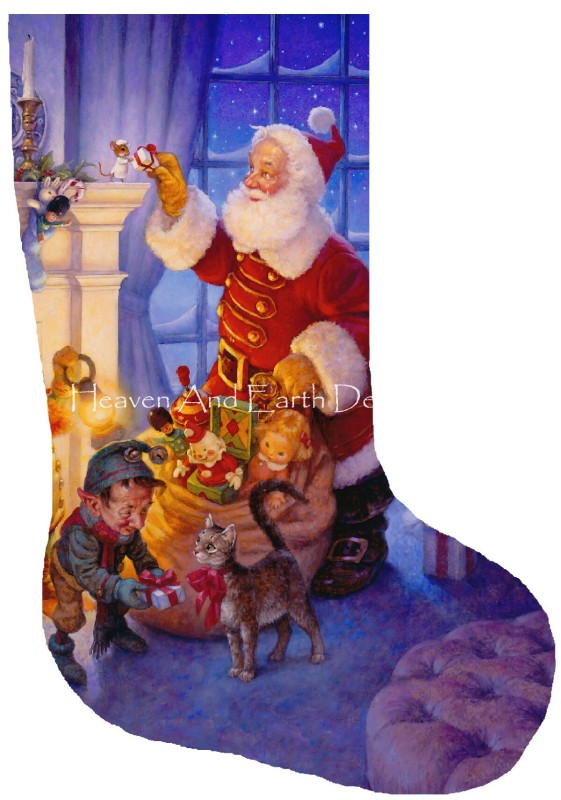 Stocking Santa and The Mouse - Click Image to Close