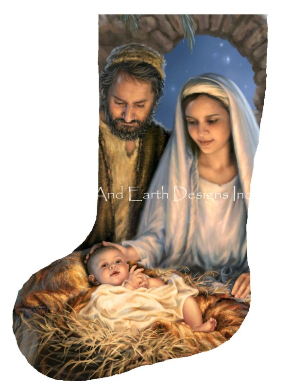 Stocking Holy Family Flipped - Click Image to Close
