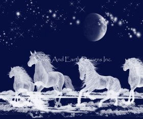 Mini Silver Moon Ocean Spirit Horses