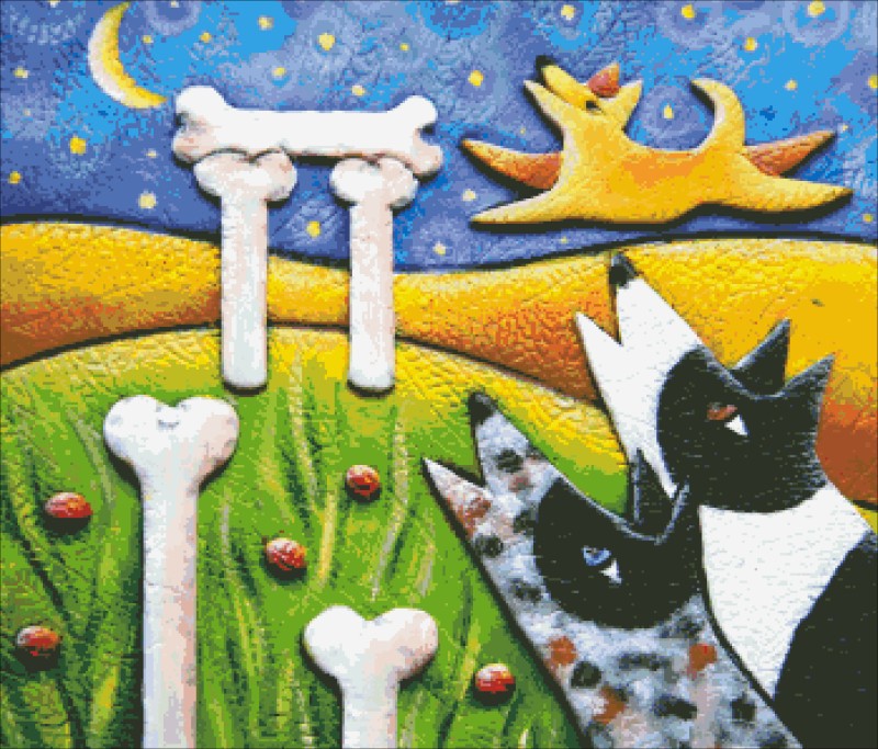 Diamond Painting Canvas - Three Dog Night at Bonehenge - Click Image to Close