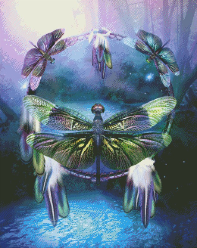 Diamond Painting Canvas - Mini Spirit Of The Dragonfly - Click Image to Close