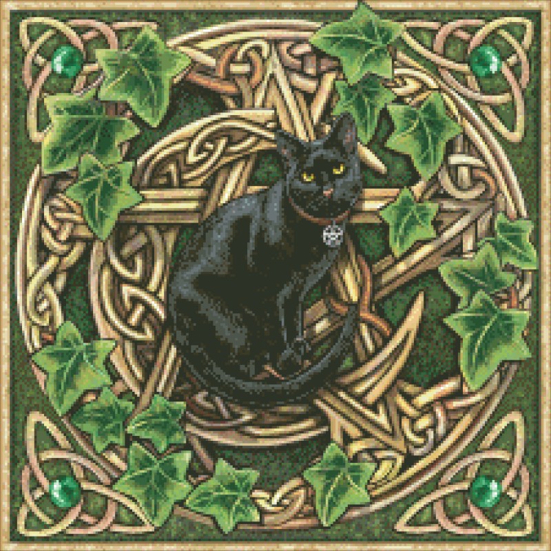 Diamond Painting Canvas - Mini Cat Pentagram - Click Image to Close