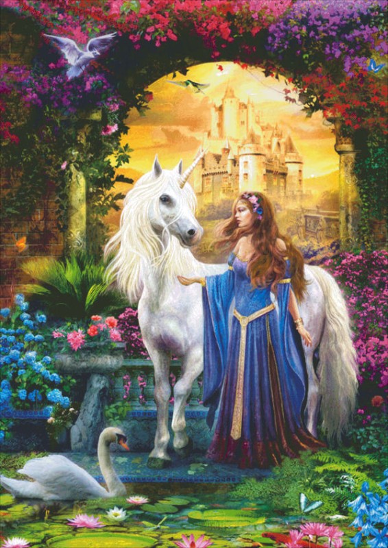 Supersized Princess And The Unicorn In The Cloisters Max Colors - Click Image to Close