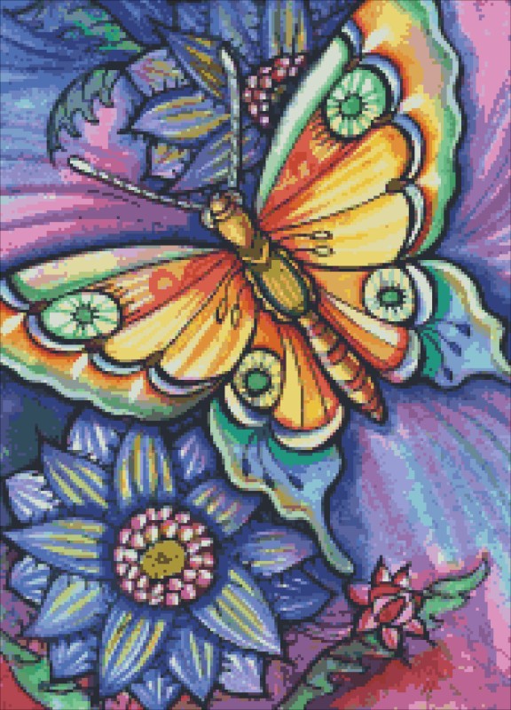 Diamond Painting Canvas - QS Butterfly Two - Click Image to Close