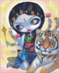 Mini Durga And The Tiger