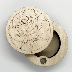 Magnetized Rose Container - Clear Varnish