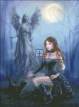 Fantasy Woman And Black Cat