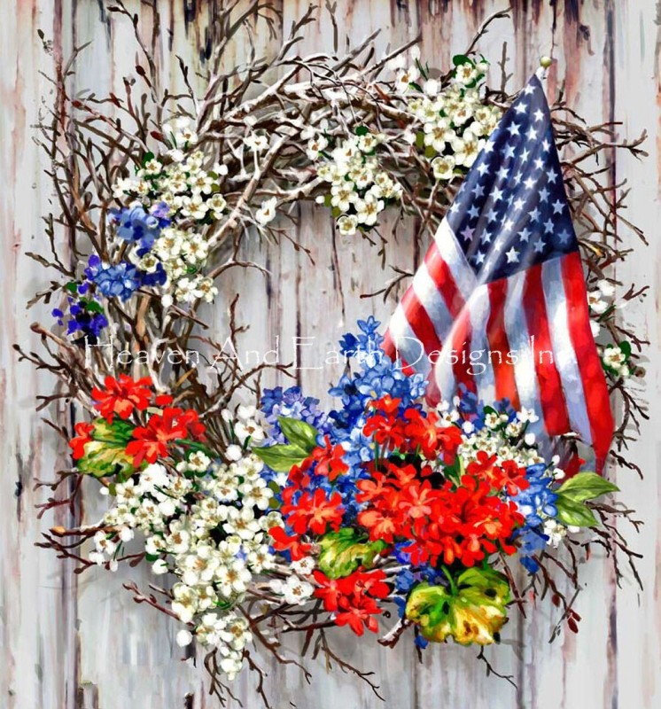 Supersized Patriotic Wreath NO BK - Click Image to Close