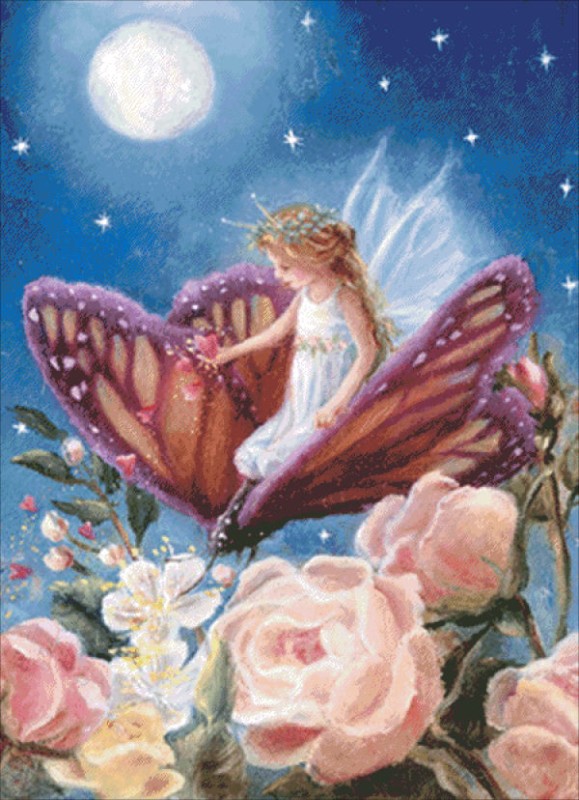 Fairy on Butterfly - Click Image to Close