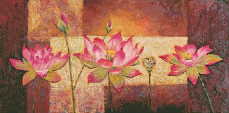 Diamond Painting Canvas - Mini Lotus Flowers - Click Image to Close
