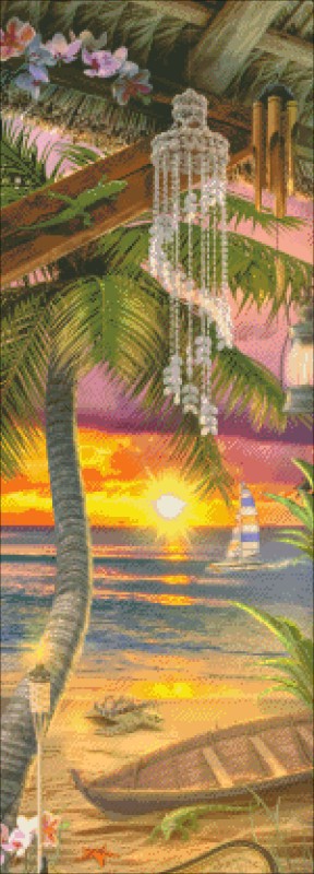 Storykeep Tiki Beach Sunset - Click Image to Close