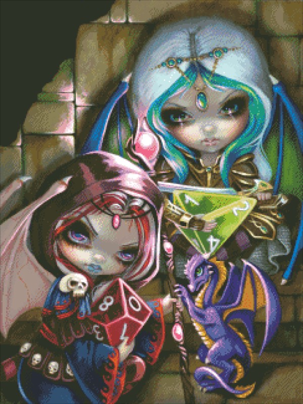 Diamond Painting Canvas - Mini Dice Dragonlings - Click Image to Close