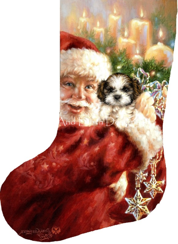 Stocking Shih Tzu For Christmas Flipped - Click Image to Close