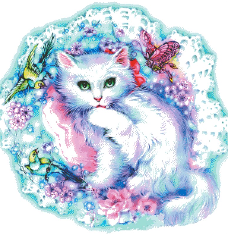 Diamond Painting Canvas - Mini Pampered - Click Image to Close