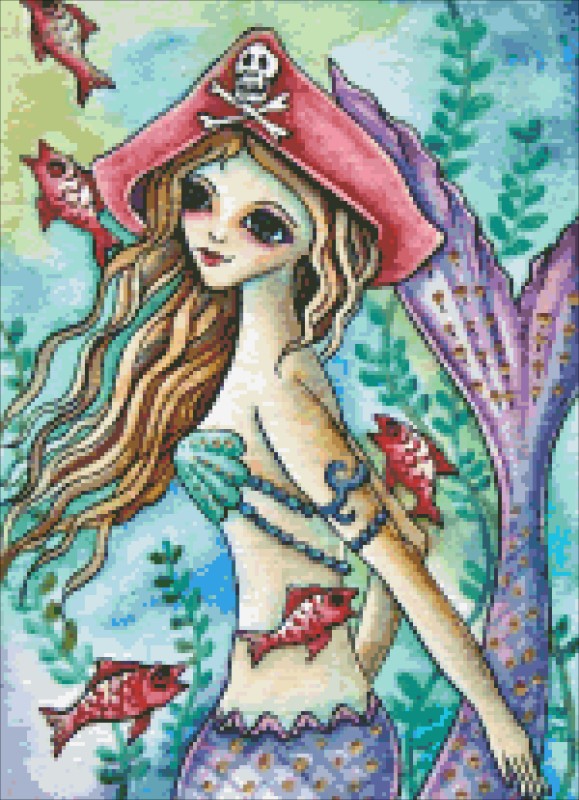Diamond Painting Canvas - QS Pirate Mermaid - Click Image to Close