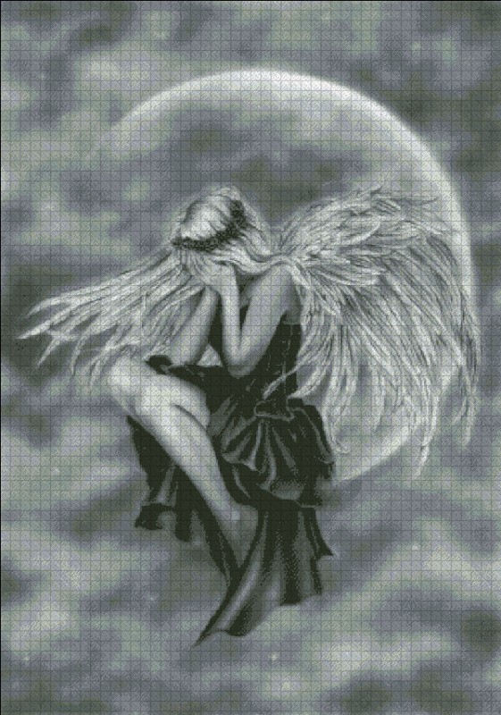 Crying Moon Angel - Click Image to Close