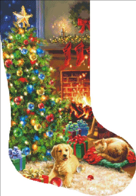 Stocking Cozy Christmas DG - Click Image to Close
