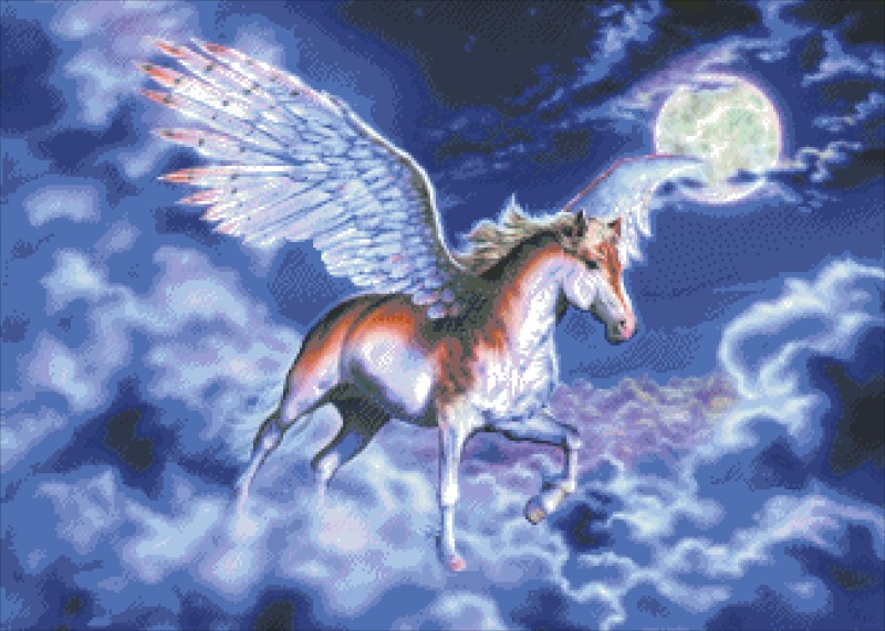 Diamond Painting Canvas - Mini Pegasus Moon - Click Image to Close