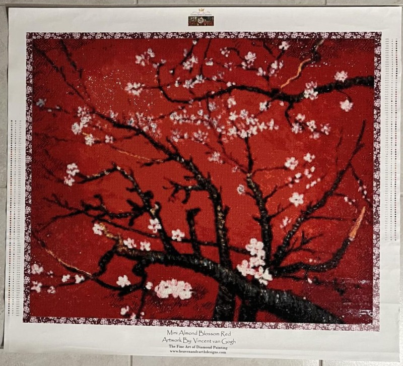 Diamond Painting Canvas - Mini Almond Blossom Red - Click Image to Close