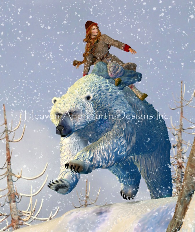 Lassie Riding Great White Bear - Click Image to Close