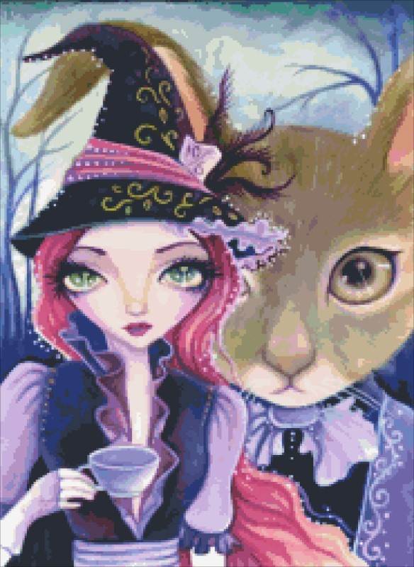 Diamond Painting Canvas - QS Mad Tea Party - Click Image to Close