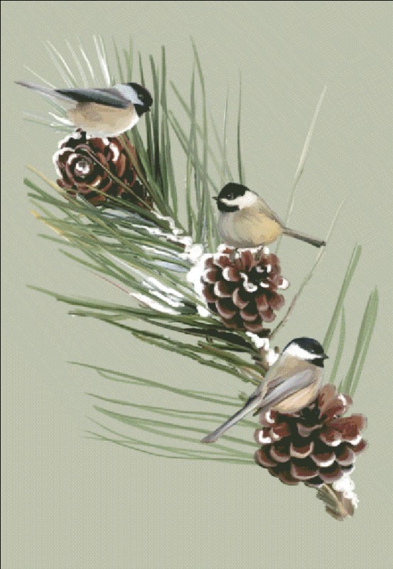 Chickadees Firbranch Material Pack - Click Image to Close