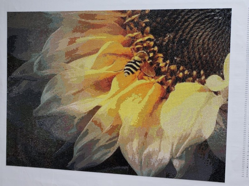Diamond Painting Canvas - Sunflower Bee - Click Image to Close