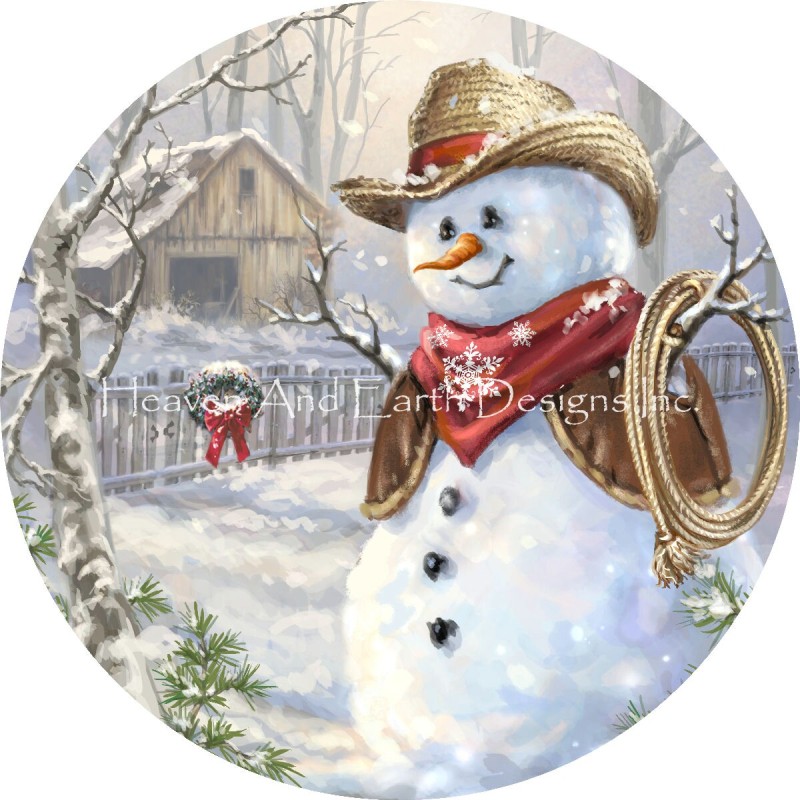 Ornament Cowboy Snowman - Click Image to Close