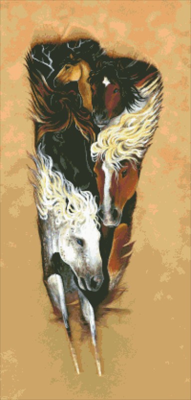 Diamond Painting Canvas - Mustang Thunder - Click Image to Close