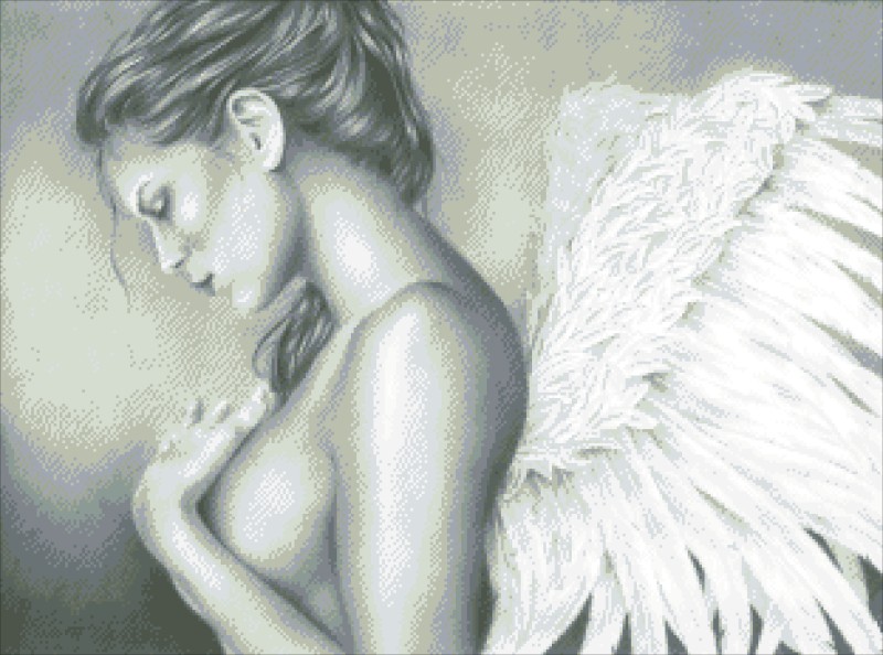 Diamond Painting Canvas - Mini Sadness Of An Angel - Click Image to Close