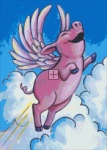 Diamond Painting Canvas - QS Flying Pink Piggie