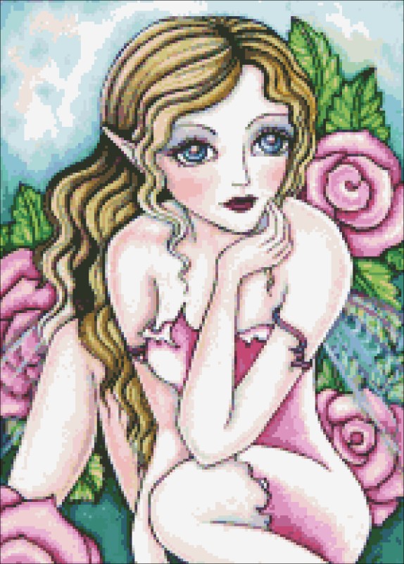 Diamond Painting Canvas - QS Roses Contemplation - Click Image to Close