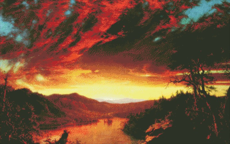 Diamond Painting Canvas - Mini Twilight In The Wilderness - Click Image to Close