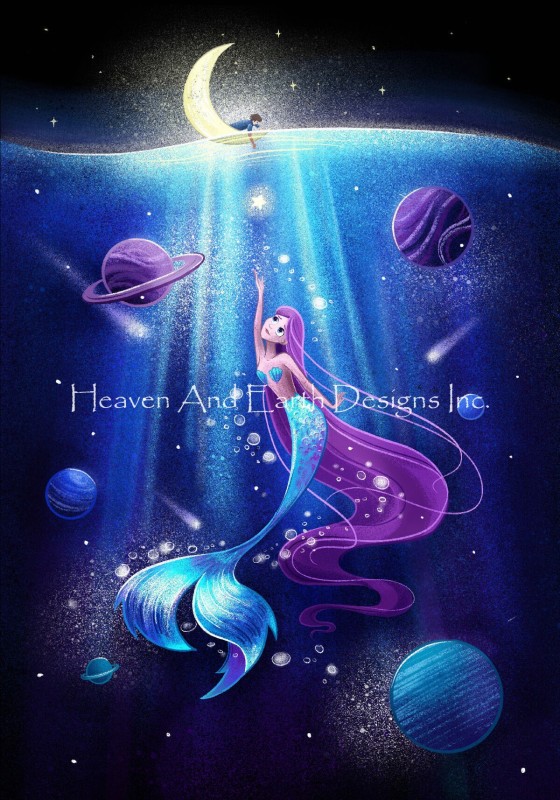 Mermaid In A Cosmic Sea Max Colors - Click Image to Close