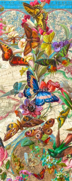 Storykeep Birds Butterflies and Blooms World Map