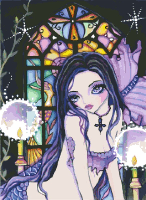 Diamond Painting Canvas - QS Gothic Cross - Click Image to Close