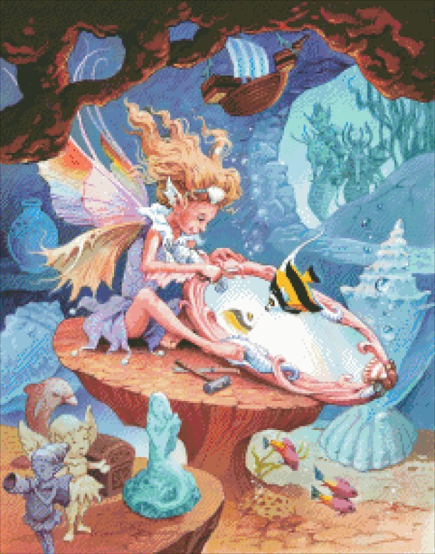 Diamond Painting Canvas - Mini Sea Fairy - Click Image to Close