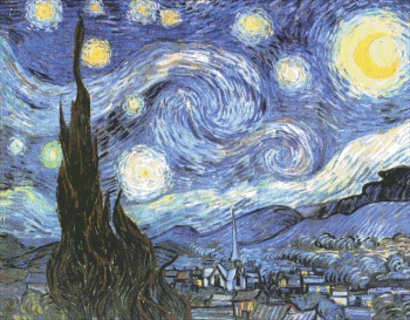 Diamond Painting Canvas - A Starry Starry Night VV - Click Image to Close