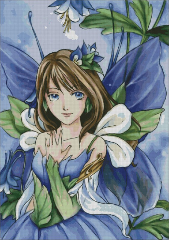 Blue Flower Fairy - Click Image to Close