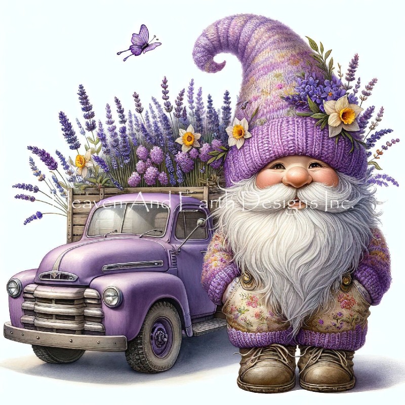 Lavender Gnome Truck - Click Image to Close